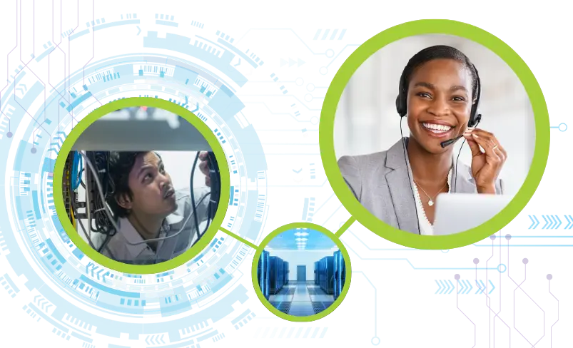 RICOTECK Cybersecurity & Data Protection - Group of people using devices without worries